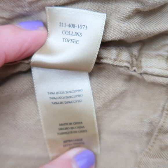 Rails Collins Jacket Tan Toffee Linen and Cupro Blend Womens XL - Picture 7 of 8